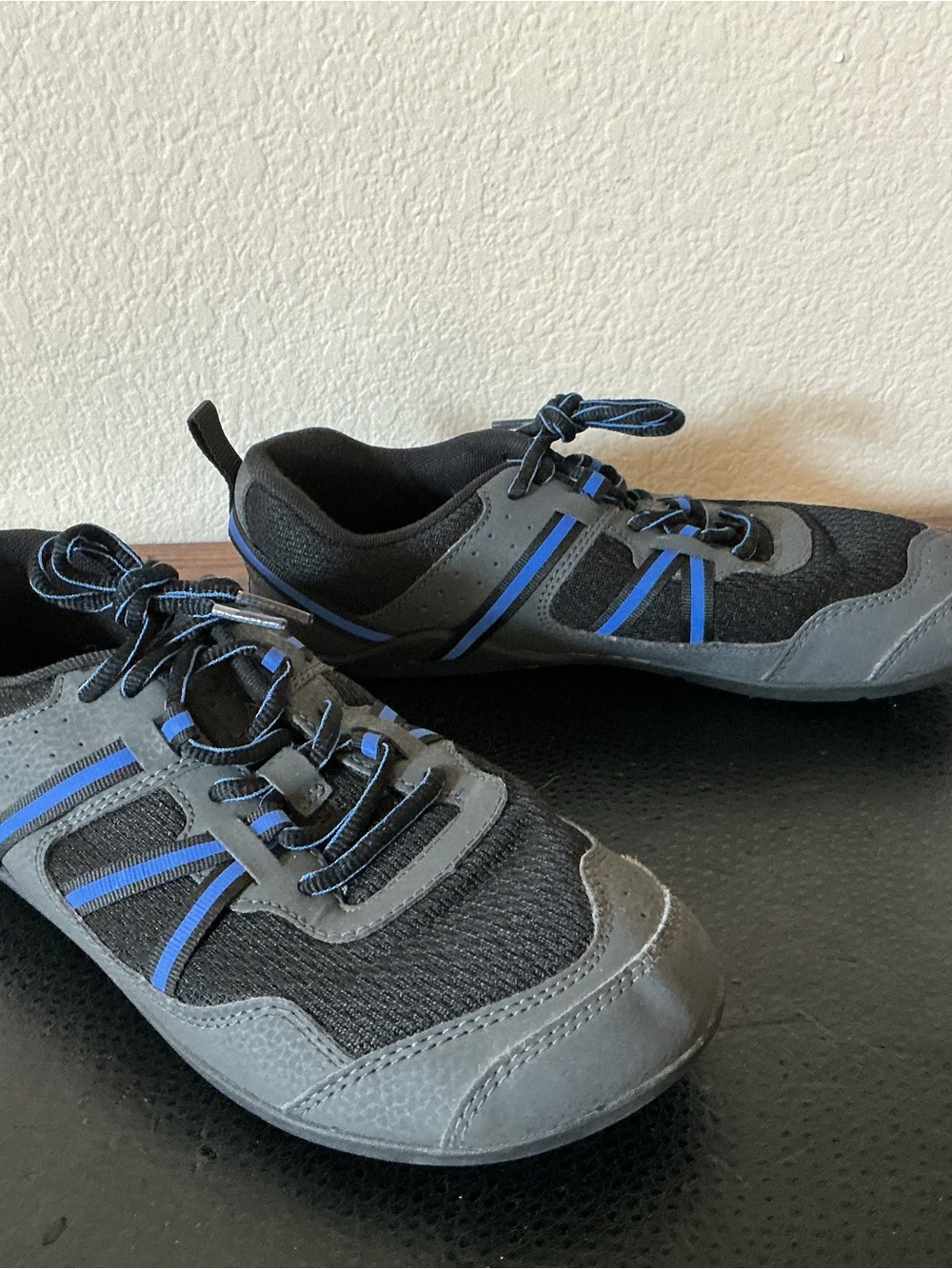 Xero Shoes Women Prio Black Blue Mesh Barefoot Zero Drop Gym Trainer Shoe Size 8